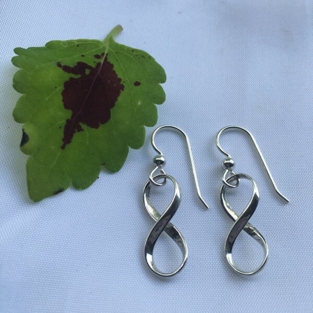 Mobius Silver Small Infinity Earrings, Dangling I… - image 2